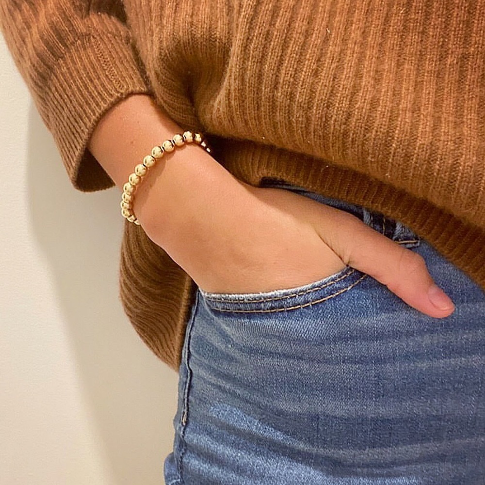 7mm Gold Ball Bracelet